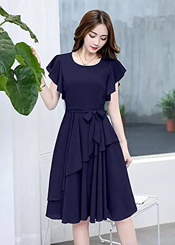 Image of GG Fashion Women's Fit and Double Flare Knee Length Dress