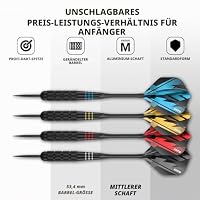 KOTO - Messing Multi Set, Schwarz, 23G, Dartpfeile, 12 Stück, Tasche – Ansicht 2