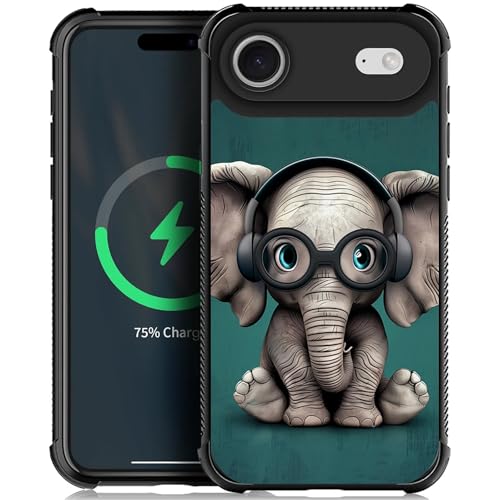 Coque arrière rigide iPhone Nmasd Air MagSafe antichoc éléphant