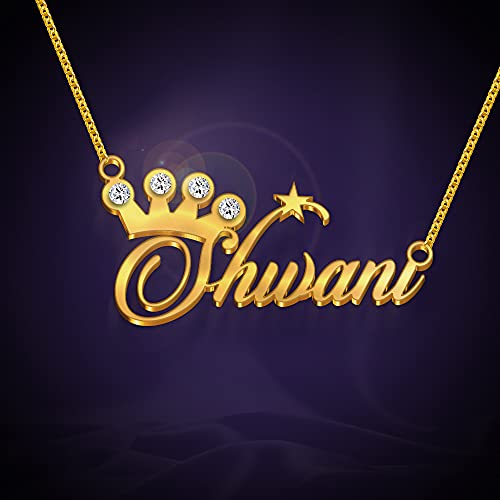 Image of Shivani Cursive Gold & Silver Name Pendant Necklace, Best Jewelry Gift for Girls.