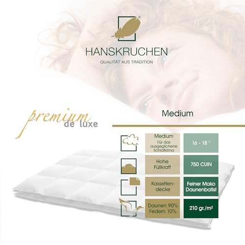 Gänsedaunendecke Hanskruchen Premium de Luxe 135×200 cm