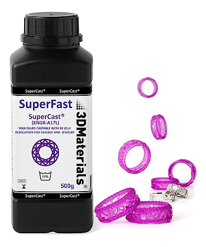 SuperCast 8K 3D Printer Resin Wax Filled for Ultrafine Filigree, Jewelry, and Metal Casting, Made in Korea by 3DMaterials (500g)