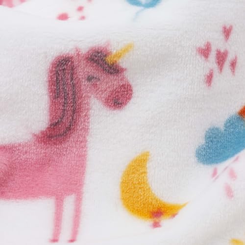 Image of Flannel Toddler Blanket - 50 inchx40 inch Soft Kids Throw for Boys & Girls - Perfect for Naptime, Travel & Bedding (Unicorn)
