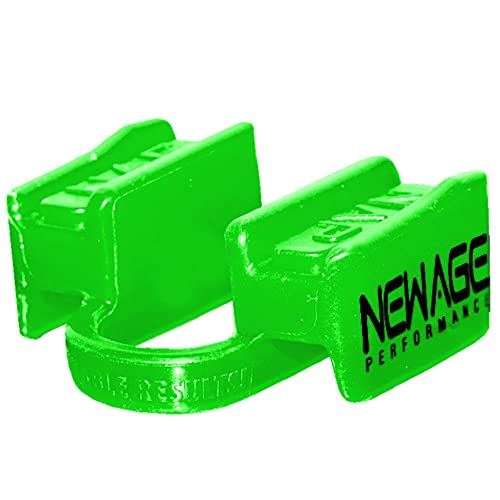 New Age Performance 6DS Sports and Fitness Weight-Lifting Mouthpiece - Lower Jaw - No-Contact - Includes Case - Lime Green