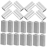 POPETPOP 100stücke Fach Aluminium Kabelhülsen Doppelloch Crimp-hülsen Für Drahtseilverbindungen Flexibel Rutschfest Für Marinebau Und Industrie