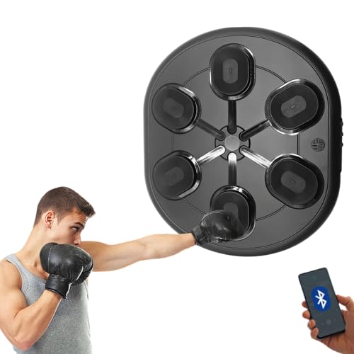 MAGIC SELECT Máquina de Boxeo Musical, Equipo De Entrenamiento De Boxeo para Pared de Poliuretano, Almohadilla De Boxeo con LED, Bluetooth, Luces al Ritmo de la Música. (2 Modos, 60x52x8 cm)