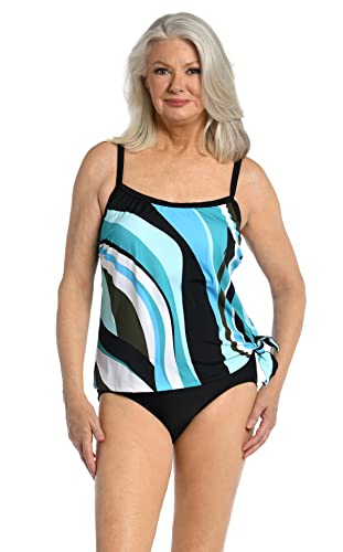 [Maxine of Hollywood] s[X Scoop Neck Faux Side Tie One Piece Swimsuit fB[X }`//gEF[u 16