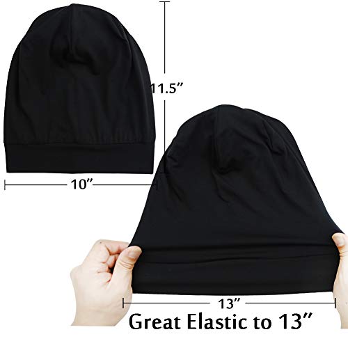 Image of Satin Lined Sleep Slouchy Cap Curly Girl Slap Headwear Gifts For Frizzy Hair Women