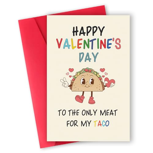 gerdiny Funny Valentines Day Card Gifts for Him Boyfriend, Naughty Valentine's Day Gifts for Men, Unique Valentines Day Cards for Husband, Taco Vday Cards