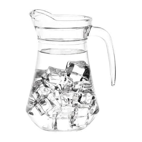 Chefline - SOV Small 1Ltr Classic Glass Jug Ideal for Serving Water, Iced Tea, Hot Cold Water, Wine, Coffee, Milk and Juice Beverage