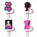 8Pcs Pink Girl Straw Cover for Tumbler Cap, Silicone Straw Topper, 10mm Drinking Straw Tip Covers for Accessories (Pink Girl)