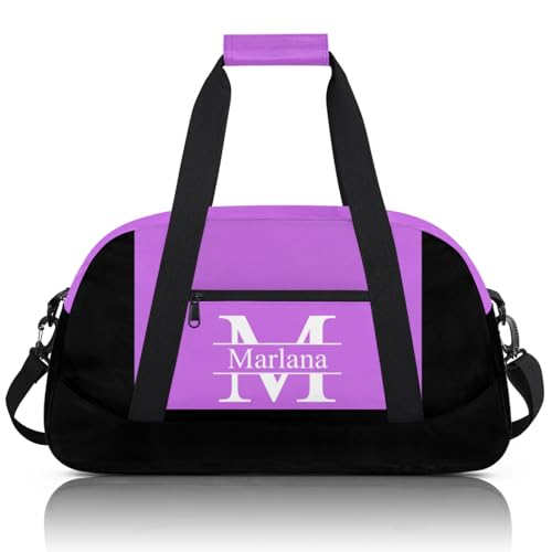 Small Gym Bag for Women Men Lightweight Personalized Travel Duffle Bag Carry On Weekender Overnight Bag Magenta
