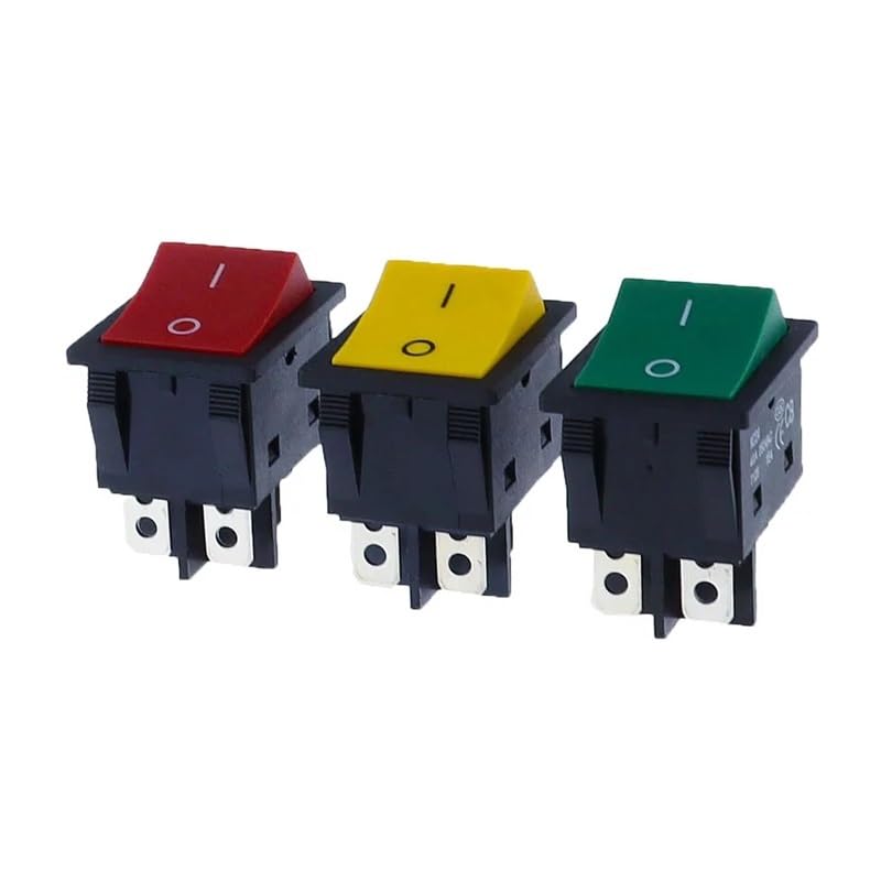 POWTAXBJGD KCD4 Welding Machine Switch Ship Type with High Current 40A 250V AC Oven Furnace Heater Switch 4PIN(Green)