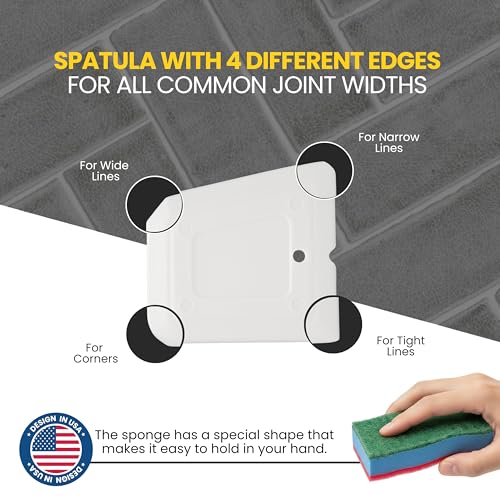 Tile Grout Repair Kit – Beige Grout Filler 8.8 oz, Ready-to-Use Caulk for Bathroom, Shower & Floor Tile Joints – Quick-Dry Grout Sealer with Spatula - Image 3