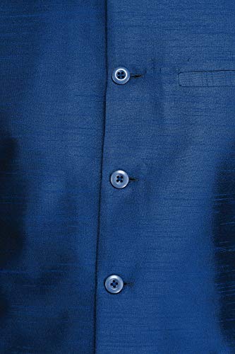 Plain Wedding Waistcoat with Front Pockets - Art Silk4