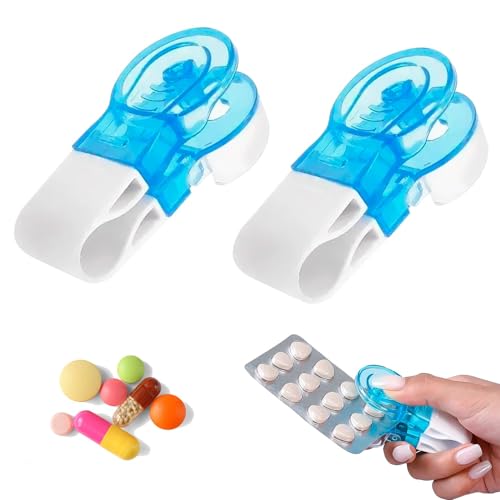 2Pcs Pill Popper for Blister Packs Aids Tablet Opener Portable Remover Easy Small Tablets Gadgets Home Medicine Extractor Pill Dispenser for Elderly Medication Capsule Equipment Storage Tool