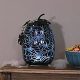 Blue Spider Web Halloween Pumpkin Accent, Mercury Glass by Plow & Hearth