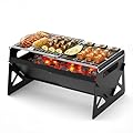 Raynesys Charcoal Grill, Folding Portable Grill, with Carry Bag, Camping Firepit for Outdoor Cooking, Campfire, Patio, Backyard, Backpacking, Party, 15.35 * 12.99 * 5.51 Inches