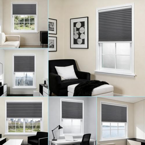 Store plissé réglable haut bas double sens gris protection intimité - 3