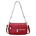 OVER EARTH Genuine Leather Shoulder Bag Small Crossbody Handbags for Women Ladies Purse(O131E Wine Red)