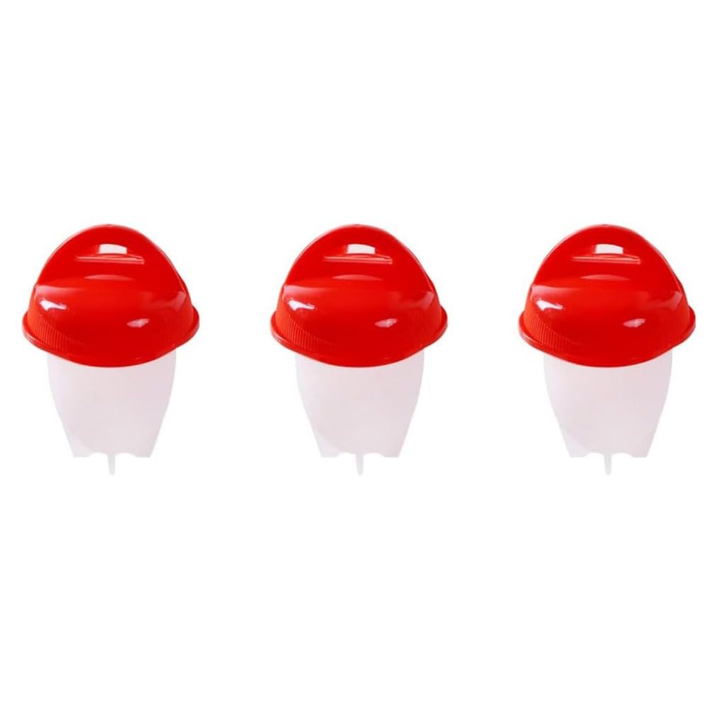 3 Pcs Egg Boiler, Silicone Non-stick Egg Cooker, No Shell Egg Poacher Cups, Silicone Hard Boiled Egg Cooker, Egg Boiling Mold, Fast Cooking Egg for Breakfast, Kitchen Tools Daily Use