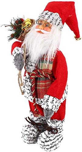 Ornamento de la Navidad Navidad una gorra de decoraciones del Año Nuevo Santa Claus muñeca de la simulación de las personas mayores adornos de regalo de los juguetes-A eternal ( Color : Red Gray )