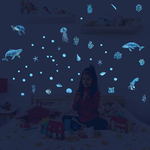 Vinilos Decorativos Glow Whale para Pared 2 Hojas miniatura 1