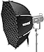 NEEWER 35.4'' Octagonal Softbox, Quick Release Parabolic Soft Box with Bowens Mount, Diffusers, Grid, Bag Compatible with Aputure 120d Compatible with Godox SL60w NEEWER Q4 AS600B CB300B Q300, NS92P