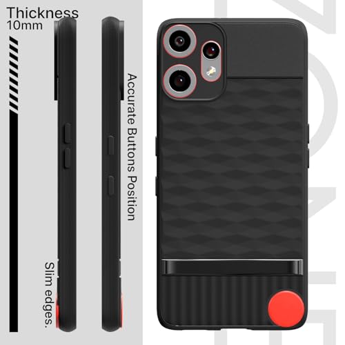Image of Amazon Basics Back Cover for CMF by Nothing Phone 2 Pro 5G | Full Camera Protection | TPU Soft Flexible Shockproof Bumper Case(Black)