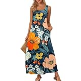 Indian Dresses for Women Retro Floral Beach Cover Ups for Swimwear Flattering Dress for Large Bust with Pockets Ropa Elegante para Mujer Gala Outfits for Women 2025 b Multicolor,XXL