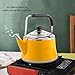 Yellow Tea Kettle for Stove Top, Stainless-Steel Whistling Teapot, Works for All Stovetops, Tea Pot for Hot Water for Coffee or Tea(2L)