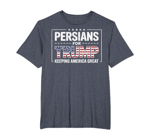 Persians for Trump Keeping America Great T-Shirt, Men's Big and Tall, Heather Blue, 5X Tall