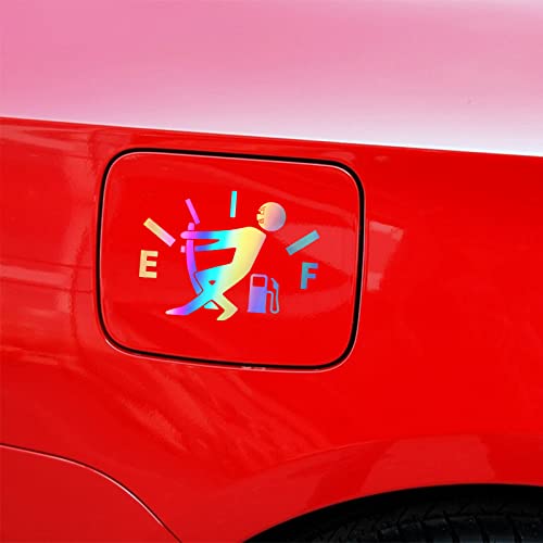 Bilisin Car Fuel Tank Cap Reflective Stickers Funny Human Shape Universal Car Vinyl Stickers For Most Vehicle Car Truck Gas Cap Door Multicolour #TOP3