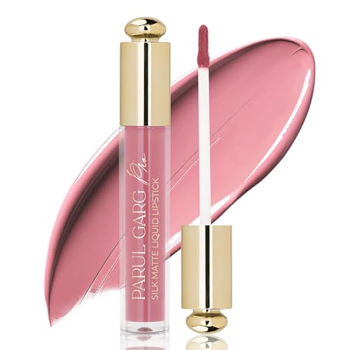 Image of Parul Garg Beauty Silk Matte Liquid Lipstick|Long-Lasting & Smudge-Proof|Soft Matte Finish|Vegan & Clean Beauty|Hydrates with Shea Butter & Vitamin E|Shade: Cherry Blossom 18 - Soft Pink, 3ml