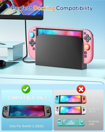 Image of WAXITY Dockable Protective Case for Nintendo Switch 2-Pink