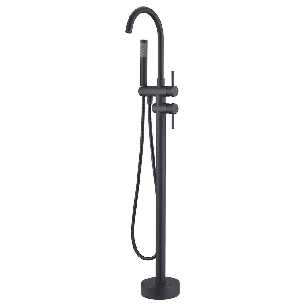 Robinet de baignoire sur pied noir mat idéal pour rénover une salle de bain avec baignoire îlot