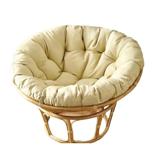 MIAOMI Garden Round Papasan Chair Cushion | Water Resistant Indoor Outdoor Hammock Rattan Swing Seat Pad | Comfy Tufted Patio Furniture Cushions | Hanging Egg Chair Pads