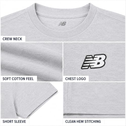 New Balance Boys Shirt Short Sleeve Cotton T-Shirt with Chest Logo Patch - image 4