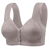 Cocila Sujetador Sin Tirantes Deportivo De Copa Fija con Hebilla Frontal, Diseño, Estilo Chaleco Mamá, para Mujer Reductor Ropa Primavera Push Up Talla 70 Sujetadores Relleno Silicona Broche