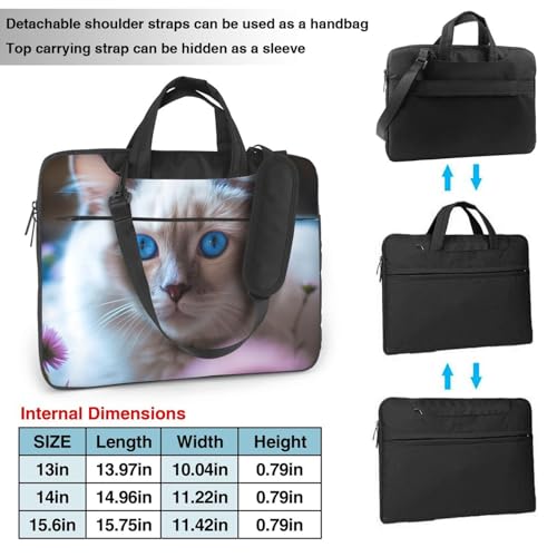 Étui ordinateur portable chat yeux bleus anti-rayures