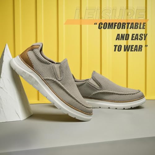 Image of Mens Boat Shoes Casual Loafers Slip On Walking Dress Sneakers Mesh Business Oxfords Work Lightweight Soft Sole