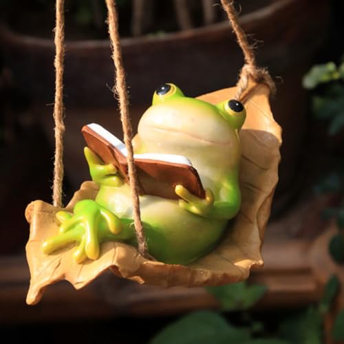 Ranas de resina verde para dar vida y encanto a tu jardín o patio exterior con estilo natural 8