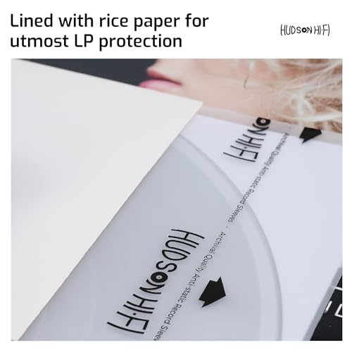 Image of Hudson Hi-Fi Anti-Static Vinyl Record Sleeves - Durable Clear Disc Sleeves- Protect Your LP Albums from Scratches, Dust & Dirt - Acid-Free Rice Paper Disc Covers, 250x Inner Sleeves