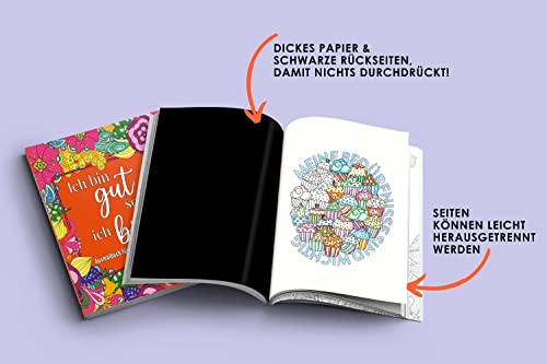 Malbuch für Erwachsene: Ausmalen für mehr Selbstliebe, Stressabbau, Entspannung und Achtsamkeit: Mandalas, Tiere uvm. – Bild 4