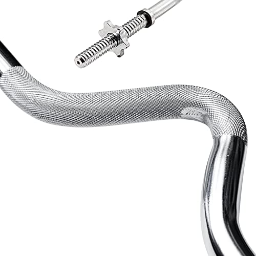 Barbell Bar for Weightlifting Body Building 25mm Weight Lifting, Curl Bar for 1 Inch Standard Weight Plates, Solid Chrome Barbell for Bench Press, Bodybuilding Spinlock, Curls or Spring Collar - Image 4