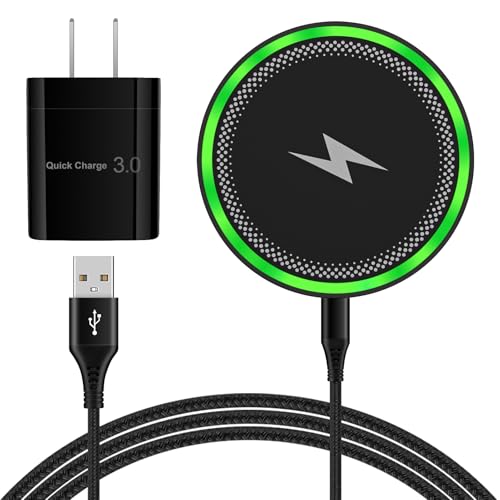 Wireless Charger Fast Charging Pad,15W Android Wireless Phone Charger QC Adapter