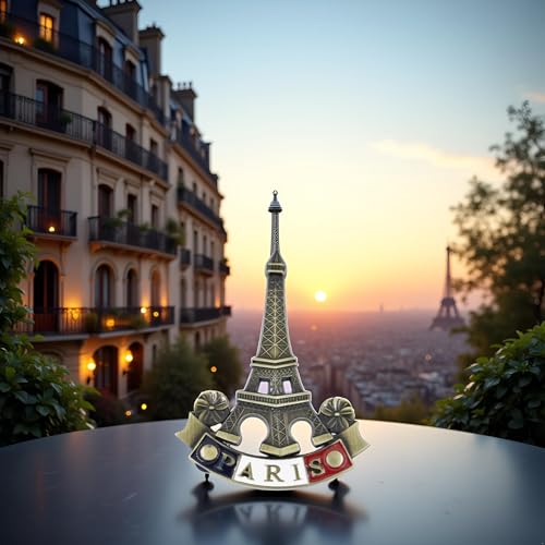 Imán metálico 3D Torre Eiffel para nevera miniatura 2
