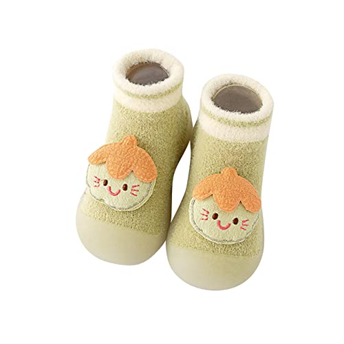 Generisch Calcetines para bebé niña con animales, zapatos para niños pequeños, calcetines de piso, antideslizantes, zapatos luminosos para adultos, verde, 20 EU