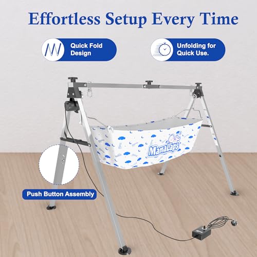 Image of MamaLaps Premium Automatic Baby Cradle | Heavy Duty Auto Swing Cradle for Newborn to 2 Years | Stainless Steel Palna Zula with Crib & Cot Function | 9 Kg Strong Frame | Baby Boy & Girl Cradle Bed