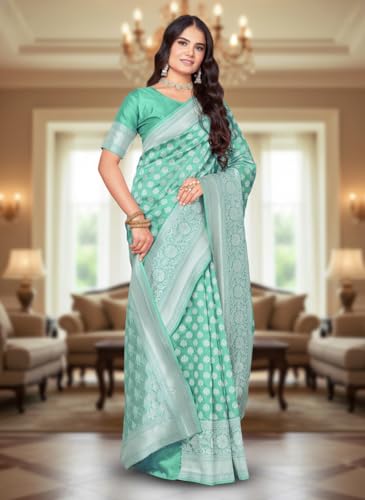 Image of Glory Sarees Women's Woven Pure Soft Kanjivaram Silk Saree Banarasi Style With Blouse Piece for Wedding